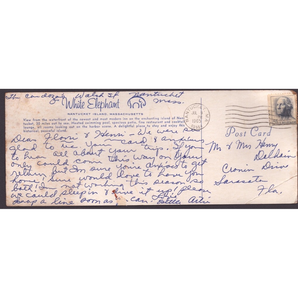 White Elephant Inn Nantucket Massachusetts MA Resort Pool Panoramic Postcard - Picture 2 of 2